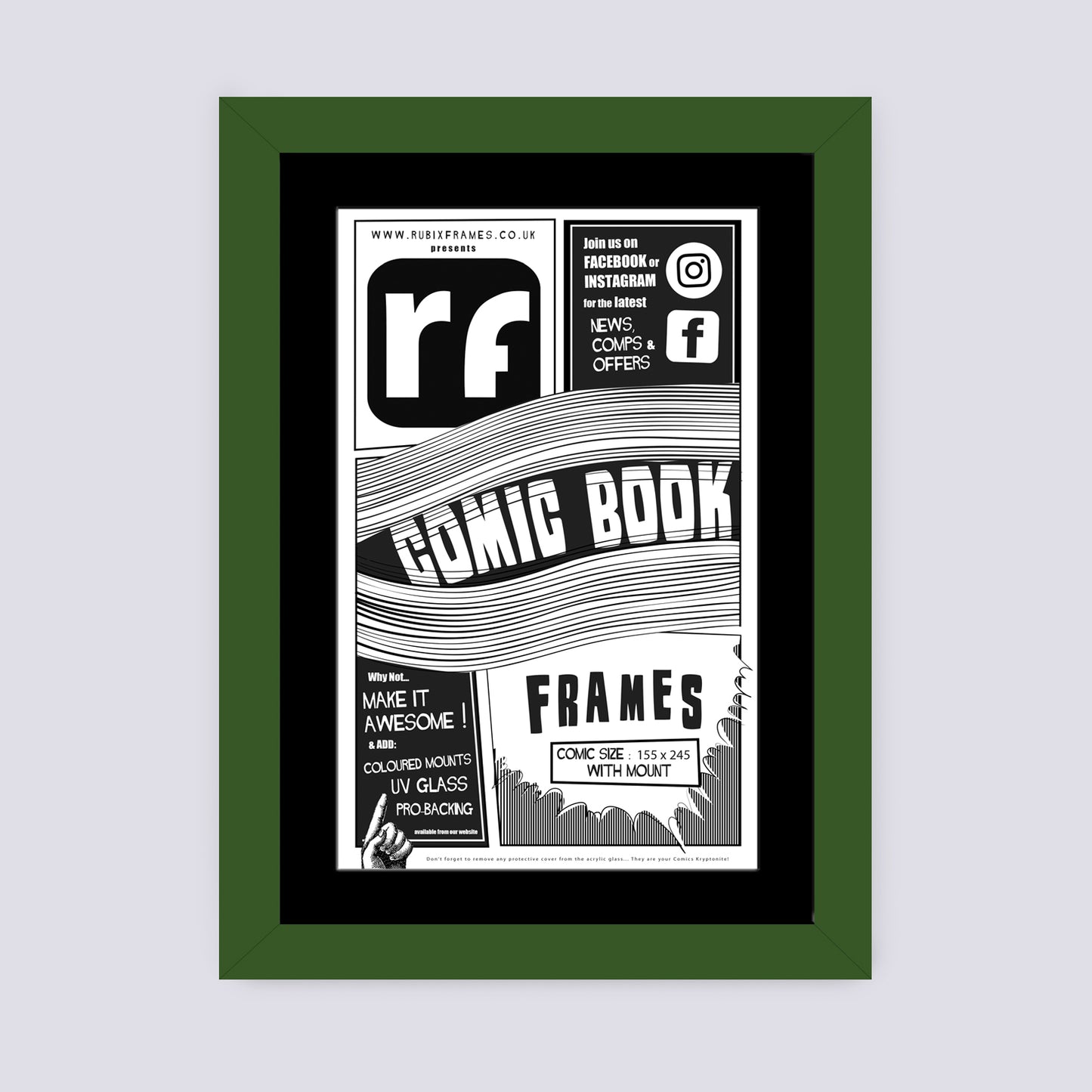 Green - Dark Comic Book Frame