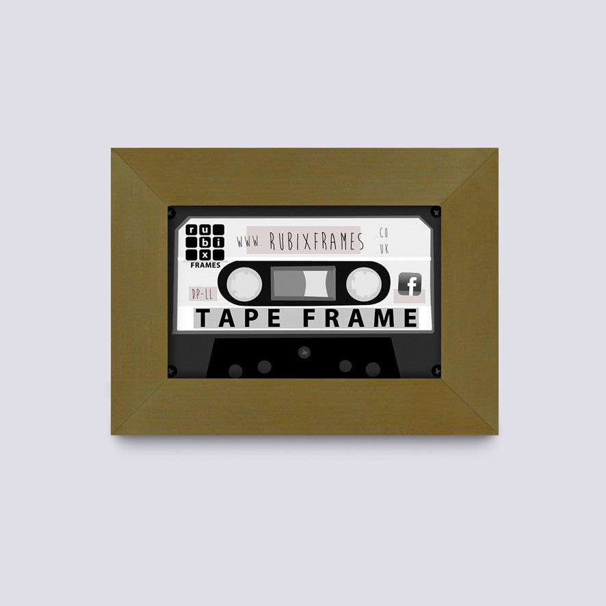 Gold Wooden Cassette Tape Frame Handmade 