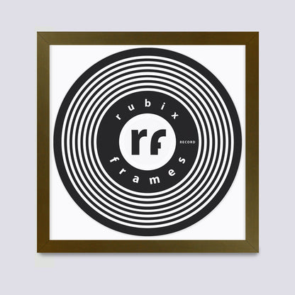 gold record frame handmade from wood with white mount