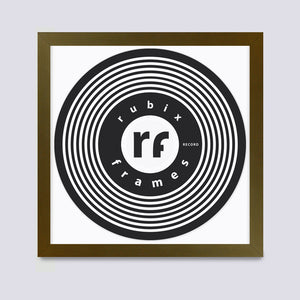 gold record frame handmade from wood with white mount