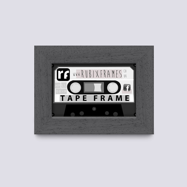 Grey - Dark (Wood Grain) Audio Cassette Tape Frame