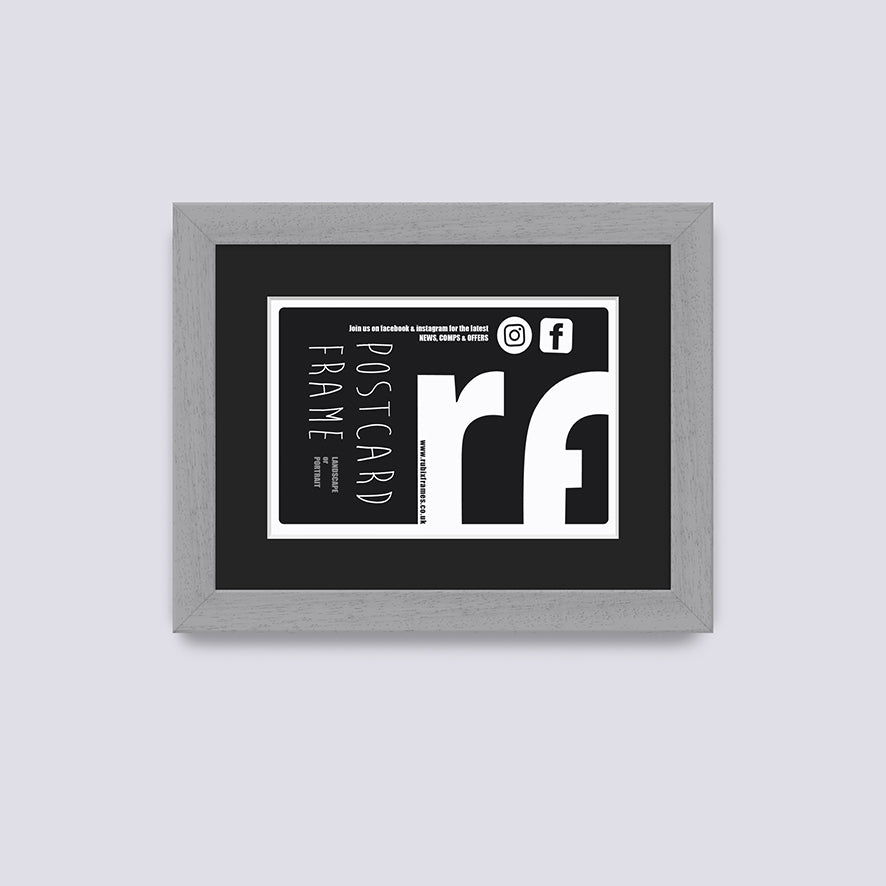 Grey - Light (Wood Grain) Postcard Picture Frame