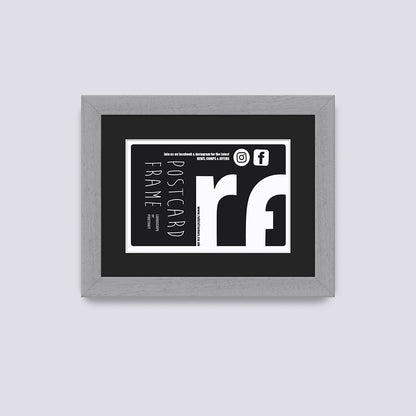 Grey - Light (Wood Grain) Postcard Picture Frame