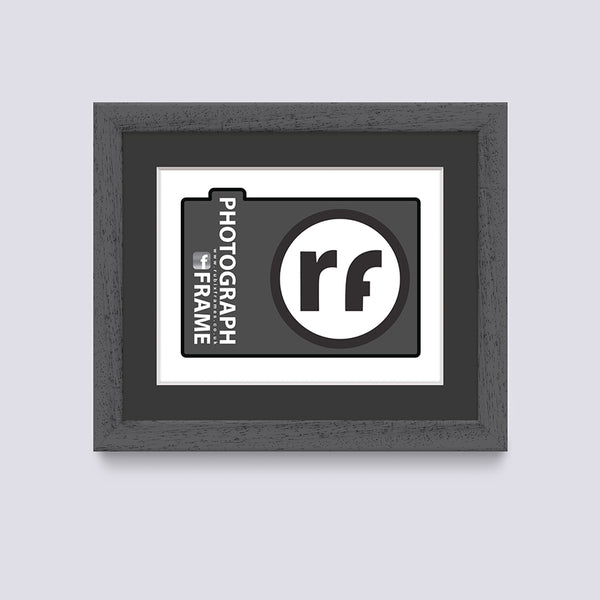 Grey - Dark (Wood Grain) Photograph Frame