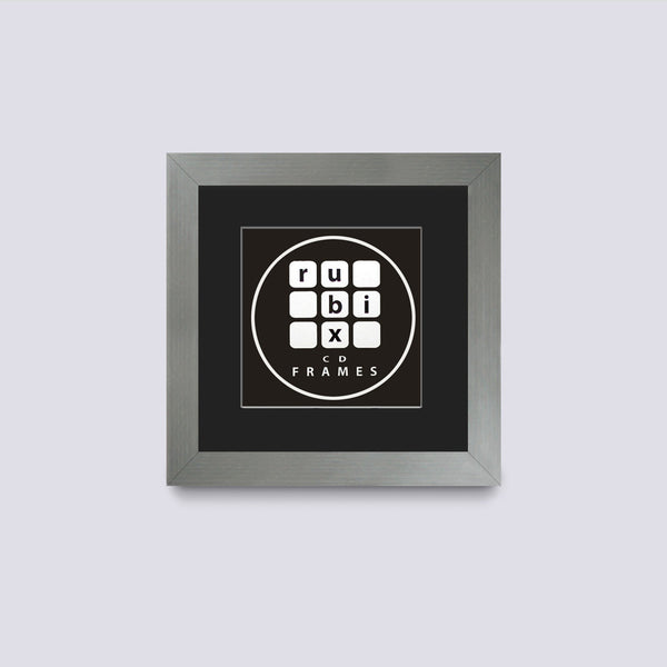 silver cd or cover frame with black mount