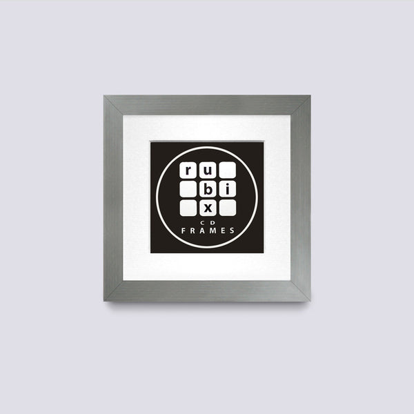 silver cd or cover frame with white mount