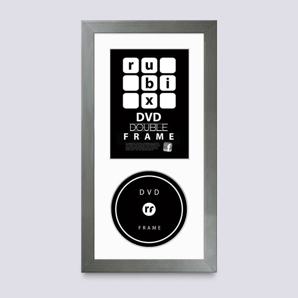 silver dvd frame for cover and disc with white mount