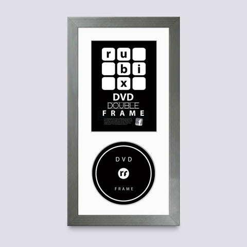silver dvd frame for cover and disc with white mount