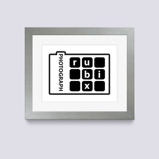 silver photo frame with white mount