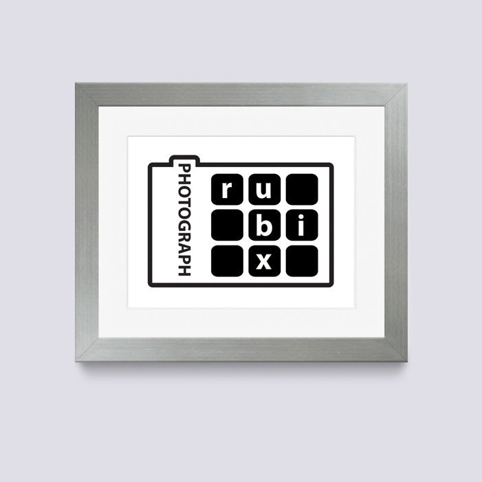 silver photo frame with white mount