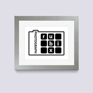 silver photo frame with white mount