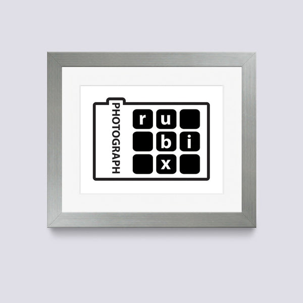 silver photo frame with white mount