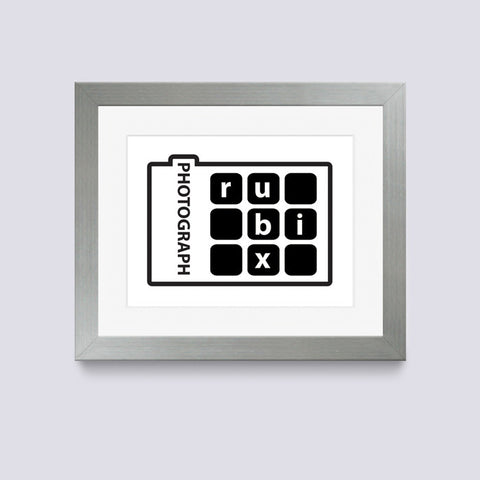 silver photo frame with white mount