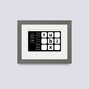 silver postcard picture frame with white mount