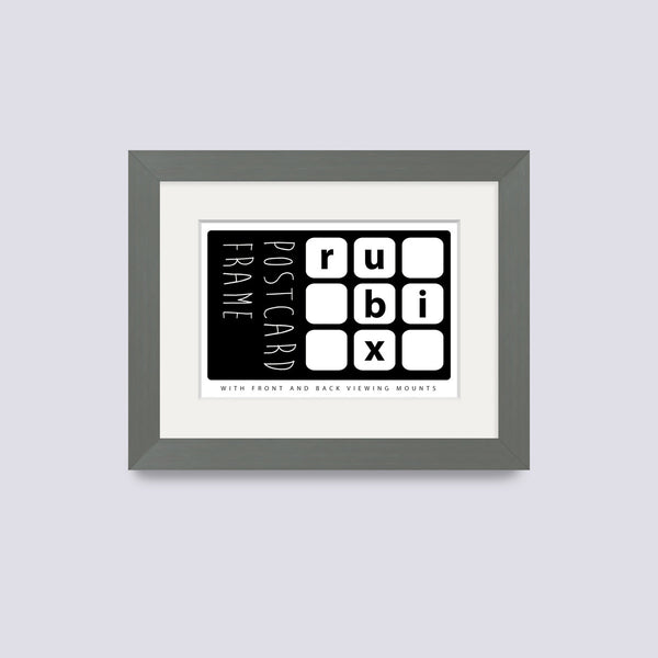 silver postcard picture frame with white mount