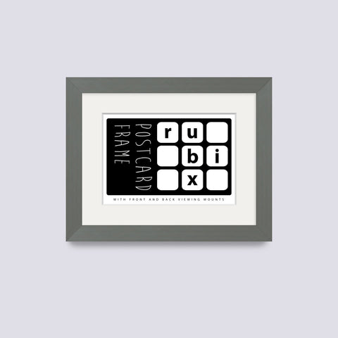 silver postcard picture frame with white mount