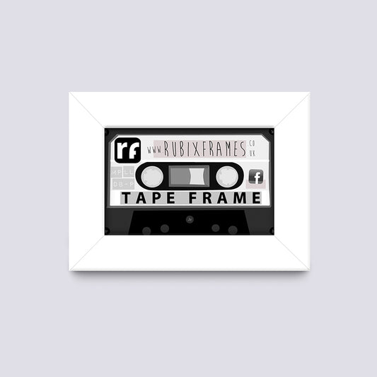 White Audio Cassette Tape Frame