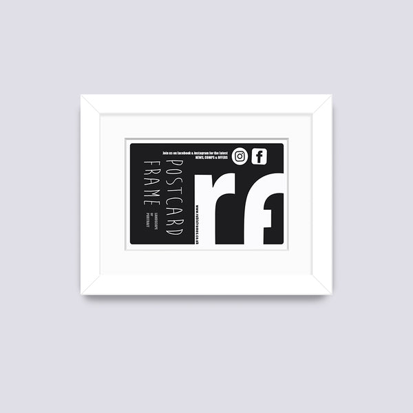White (Wood Grain) Postcard Picture Frame