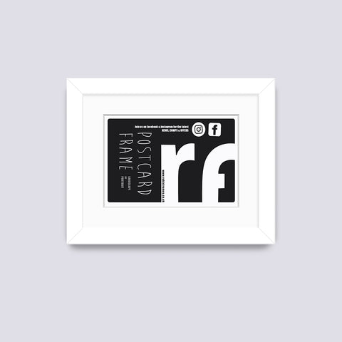 White (Wood Grain) Postcard Picture Frame