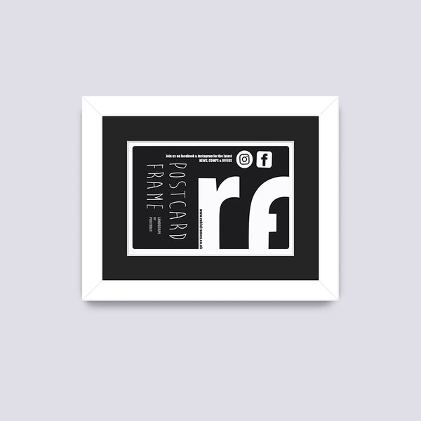 White (Wood Grain) Postcard Picture Frame