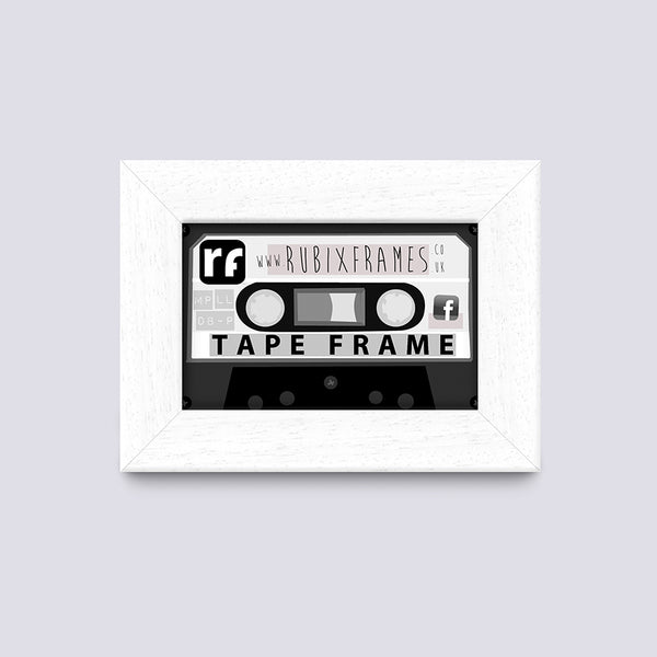 White (Wood Grain) Audio Cassette Tape Frame