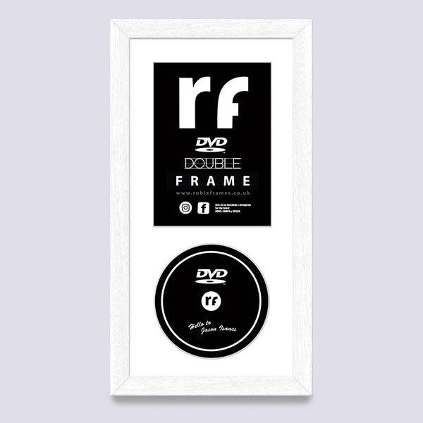White (Wood Grain) DVD Single or Double Frame