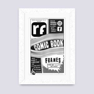 White (Wood Grain) Comic Book Frame