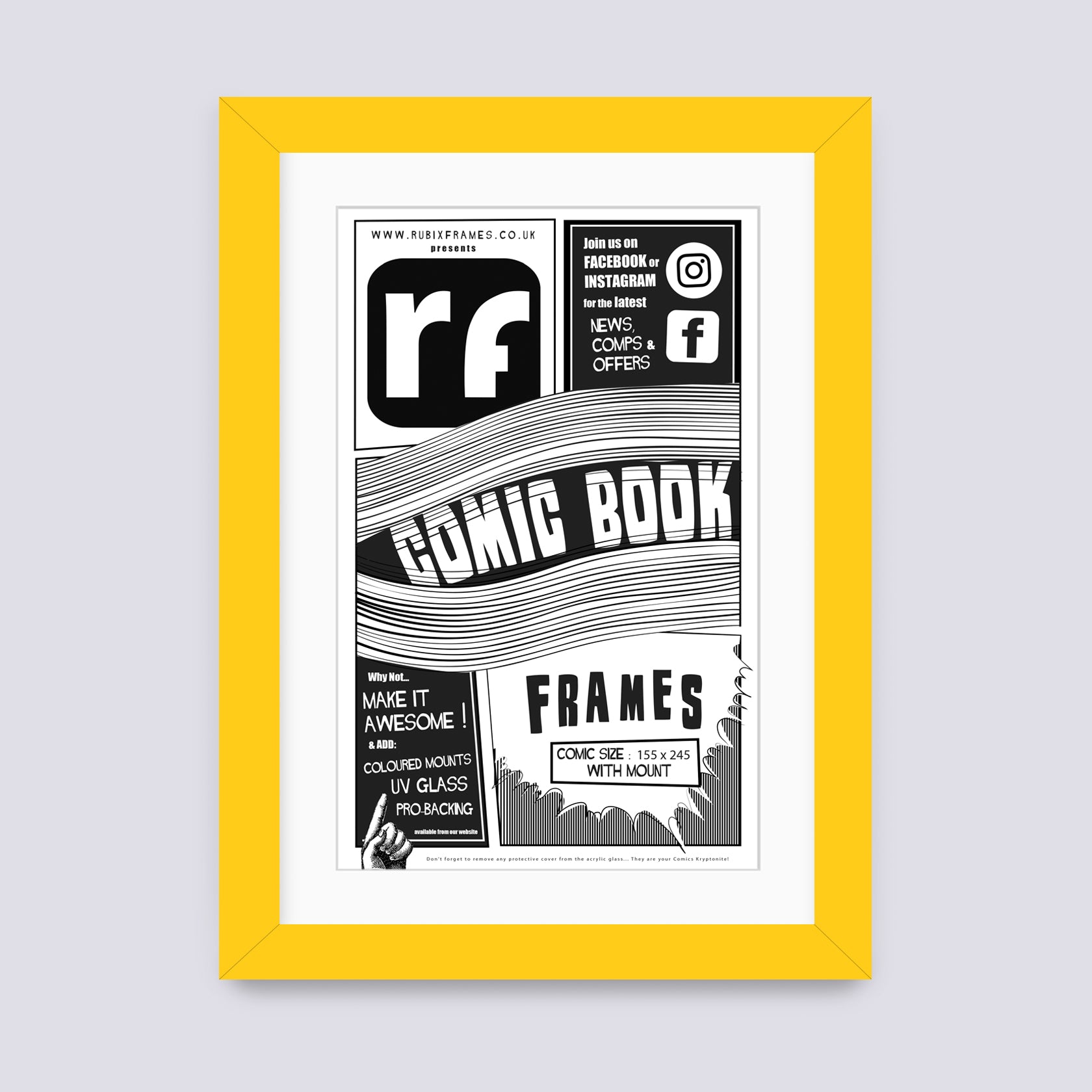 Yellow Comic Book Frame